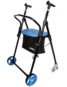 Andador plegable y regulable con asiento, respaldo y... 2