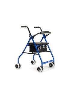 Andador de aluminio plegable de 4 ruedas con cesta,...