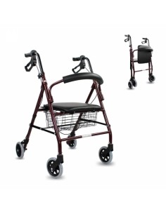 Andador plegable y regulable de aluminio con cesta,...