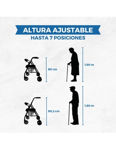 Andador de aluminio plegable y regulable con...