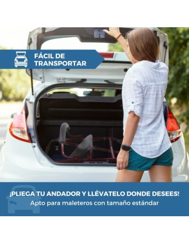 Andador de aluminio plegable y regulable con...