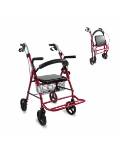 Andador de aluminio plegable y regulable con asiento,...