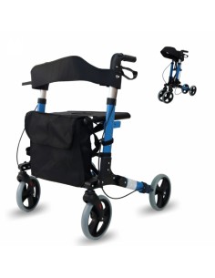 Andador de aluminio plegable y regulable con cesta,...