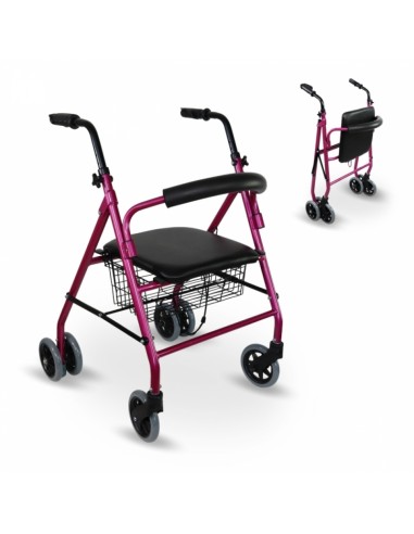 Andador de aluminio plegable y regulable con...