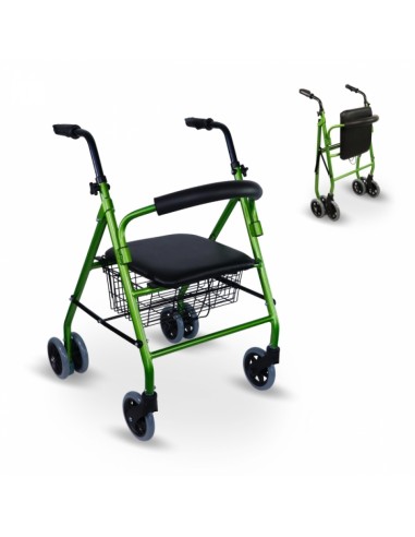 Andador de aluminio plegable y regulable con...