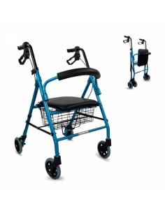 Andador plegable y regulable de aluminio con cesta,...