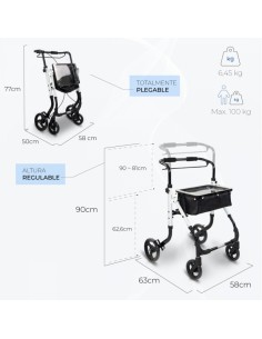 Andador de aluminio plegable monomando | Con bolsa y... 2