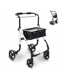 Andador de aluminio plegable monomando | Con bolsa y...