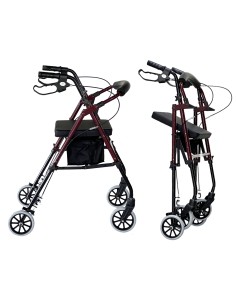 Andador de aluminio plegable con asiento regulable en... 2