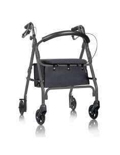 Andador de aluminio plegable y regulable con asiento,...