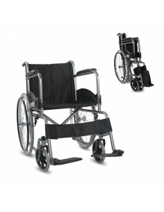 Silla de ruedas plegable de acero | Reposapies y...