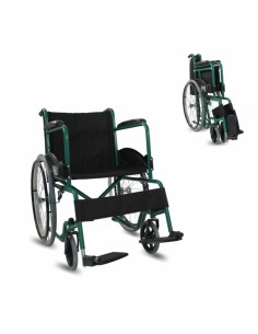 Silla de ruedas plegable de acero | Reposapies y...