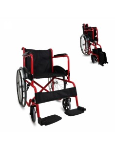 Silla de ruedas plegable de acero | Reposapies y...
