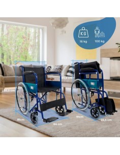 Silla de ruedas plegable de acero | Autopropulsable |... 2