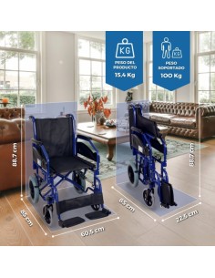 Silla de ruedas de tránsito plegable | No autopropulsable... 2