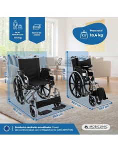 Silla de ruedas plegable de acero | Autopropulsable |... 2