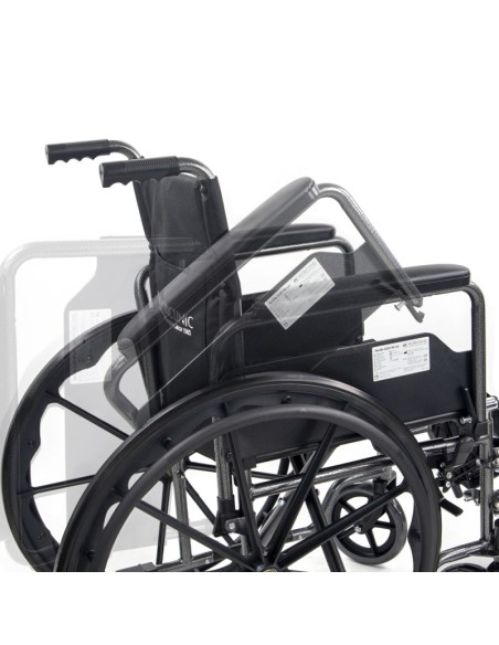 Silla de ruedas plegable de acero | Autopropulsable | Ruedas traseras extraíbles | Modelo S220 Sevilla