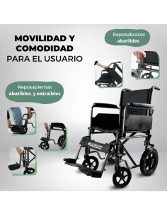 Silla de ruedas plegable de acero | No autopropulsable |... 2