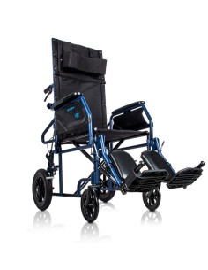 Silla de ruedas de acero plegable con respaldo reclinable...