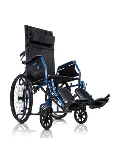Silla de ruedas de acero plegable con respaldo reclinable...