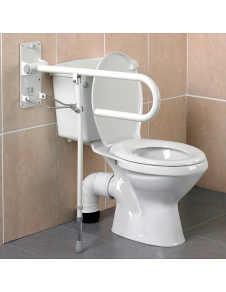 Barra asidero abatible de 76 cm con pata | Altura regulable