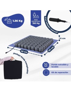 Cojín antiescaras de celdas de aire con 1 válvula | Funda... 2