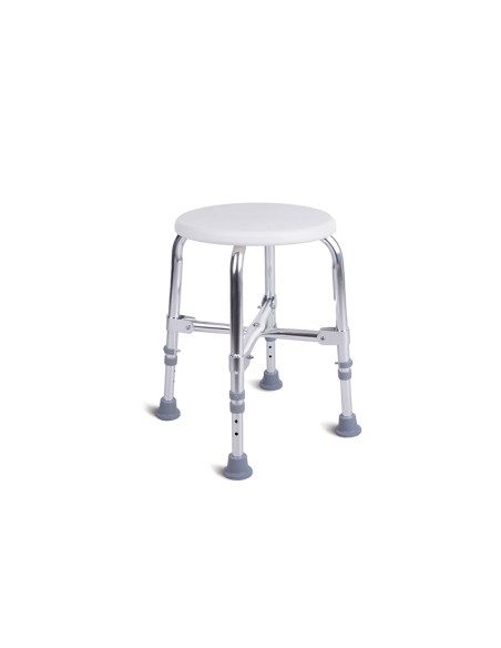 Taburete de ducha redondo | Regulable en altura | Conteras antideslizantes | Modelo 9402