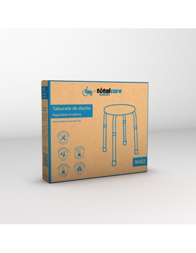 Taburete de ducha redondo | Regulable en altura...