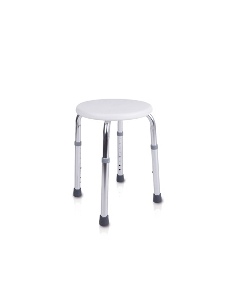Taburete de ducha redondo | Regulable en altura | Conteras antideslizantes | Modelo 9402