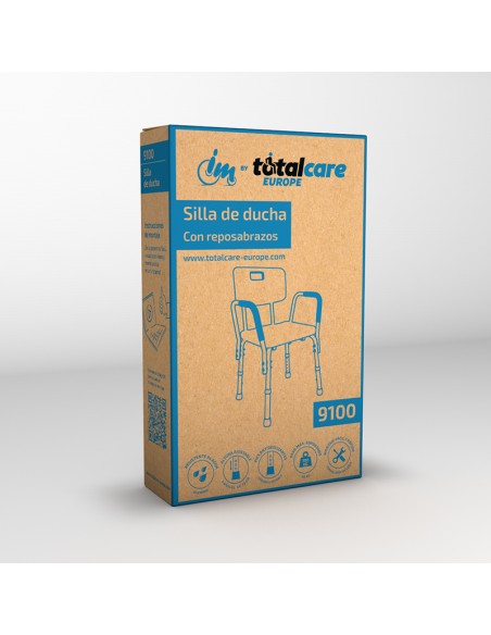 Silla de ducha con reposabrazos