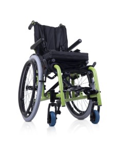 Silla de ruedas manual de aluminio infantil | Verde o... 2