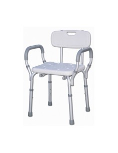 Silla para baño con resposabrazos y respaldo regulable
