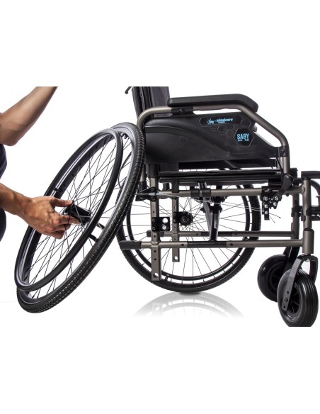 Silla de ruedas de acero plegable autopropulsable | Saby-21 Plus Totalcare