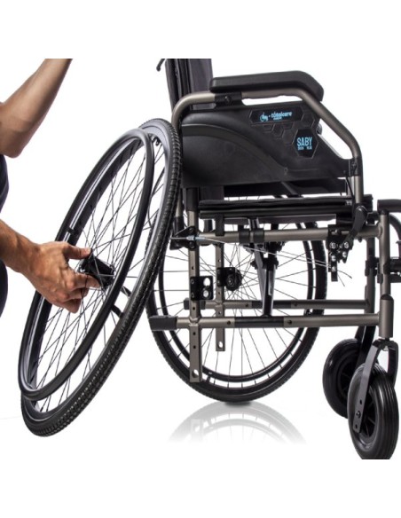Silla de ruedas de aluminio plegable autopropulsable | Saby-31 Plus Totalcare