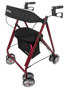 Andador de aluminio plegable con cesta, asiento y...