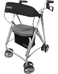 Andador de aluminio plegable y regulable | con cesta,...