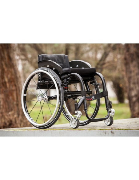 Silla de ruedas ultraligera | De chasis rígido de aluminio | Personalizable | GTM Shock Absorber