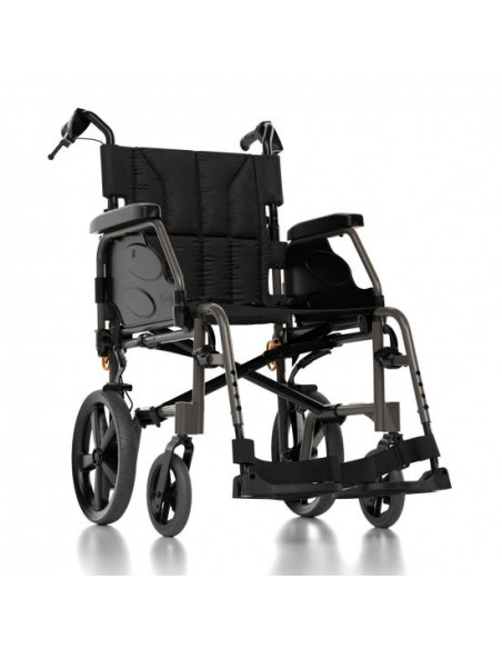 Silla de ruedas plegable de traslado super ligera | Frenos en manetas | Action 2NG Transit Lite