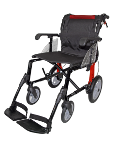 Silla de ruedas plegable con frenos de acompañante y...