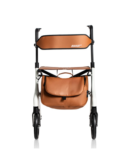 Andador Premium de aluminio ultraligero plegable y regulable, respaldo y asiento | Magnum Pro | Blanco o Azul